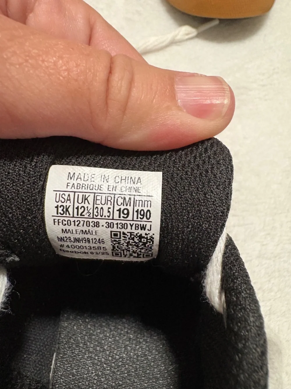 Reebok boys size